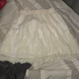 Abercrombie & Fitch Cream Lace Skater Skirt